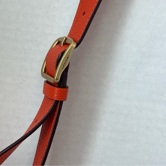 Coach Small Pebble Leather Chaise Crossbody Shoulder Bag Orange C8483 - Picture 6 of 15